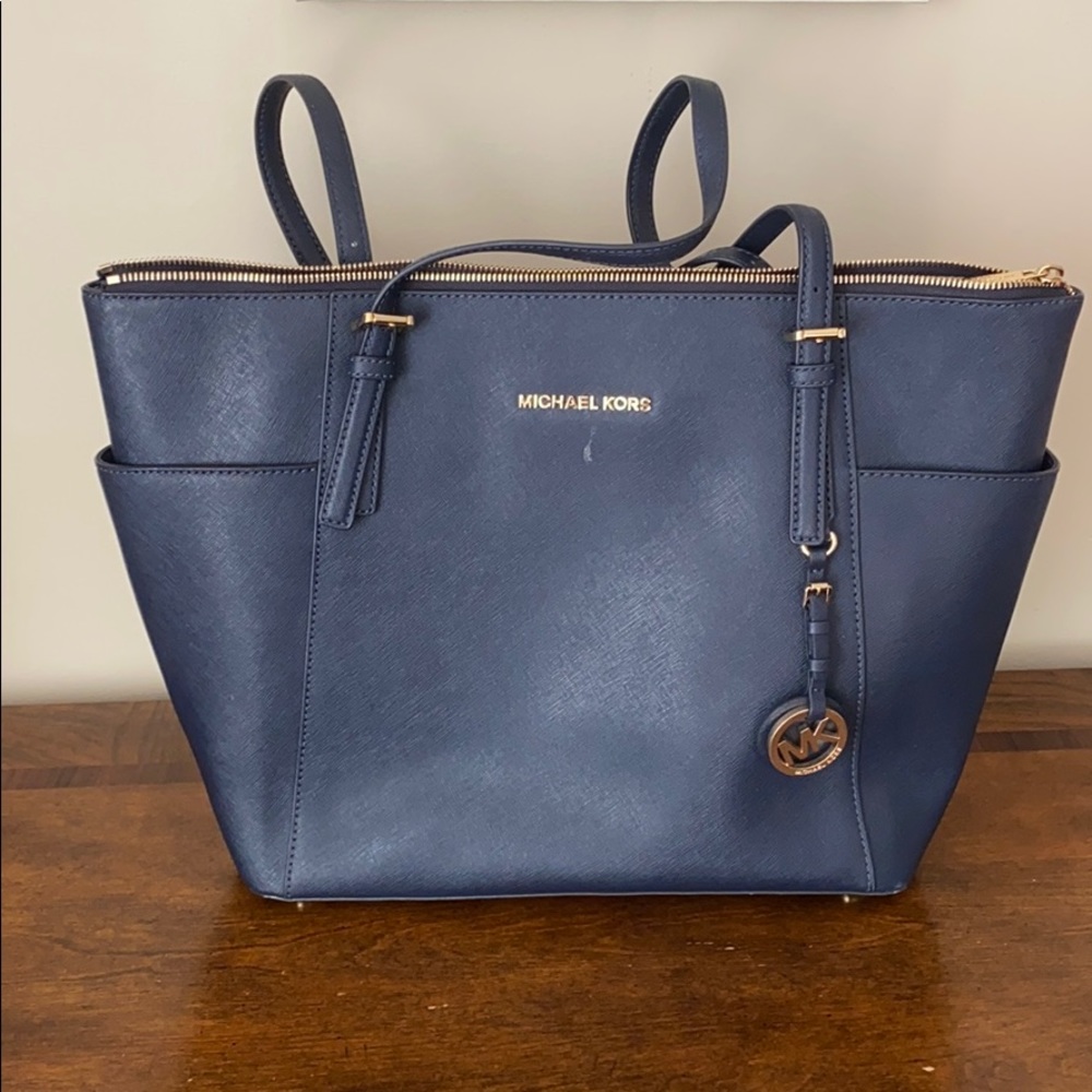 Navy Michael Kors Tote Bag